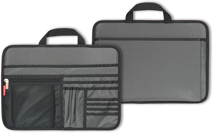 Unisex Bag Briefcase Insert Organizer Office File Document Storage Organizer (L)(Grey)