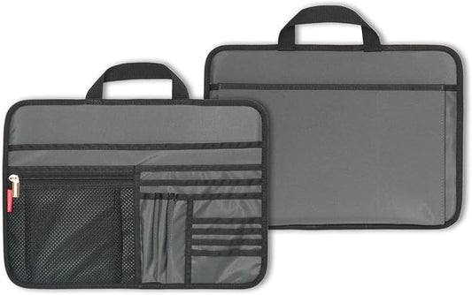 Unisex Bag Briefcase Insert Organizer Office File Document Storage Organizer (L)(Grey)