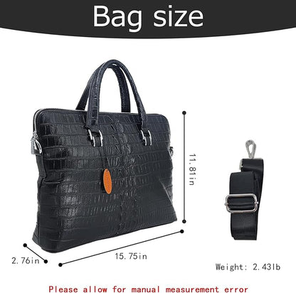 14.5 inches Laptop Bag, Genuine Leather Shoulder Bag for Men Business Briefcase, Travel Crossbody Bag