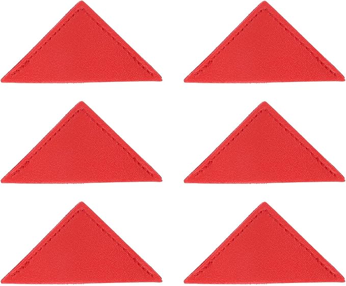 uxcell 6Pcs Leather Square Bookmarks, Corner Bookmarks Book Marks Page Markers Cute Page Clip for Men Women Teacher Reader Book Lover Writers (Red)