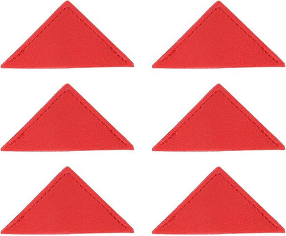 uxcell 6Pcs Leather Square Bookmarks, Corner Bookmarks Book Marks Page Markers Cute Page Clip for Men Women Teacher Reader Book Lover Writers (Red)