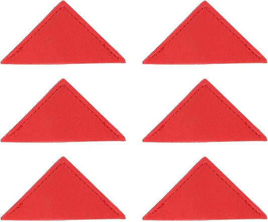 uxcell 6Pcs Leather Square Bookmarks, Corner Bookmarks Book Marks Page Markers Cute Page Clip for Men Women Teacher Reader Book Lover Writers (Red)
