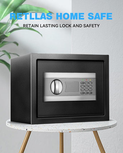 1.8 Cu Home Safe Box, Durable Digital Safe with Movable Partition, Smart Alarm, Silent Keypad Mode, and Motion Sensor Lights for Home, Office, Dorm, and Hotel Use