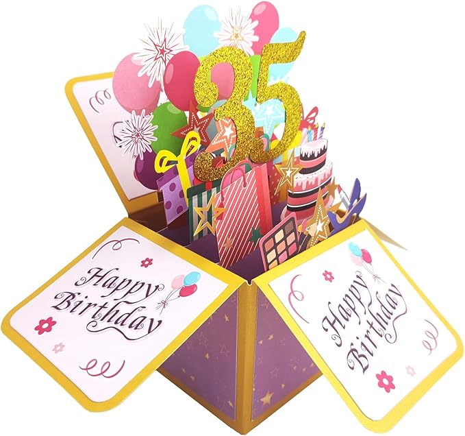 Asmallgf Sweet 35th Birthday Popup Card for Women Men, Funny 35 Year Old Bday Gifts for Husband Wife, Happy 35 Birthday 3D Greeting Card for Female Male, Best 35th Bday Gift Idea for Him Her
