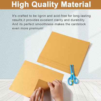 28 Sheets Shimmer Gold Cardstock 8.5 x 11 Metallic Paper, 250gsm/92lb Premium Glossy Paper Card Stock for DIY Cards Making, Anniversaries, Wedding Invitations, School Crafting, Greeting Cards