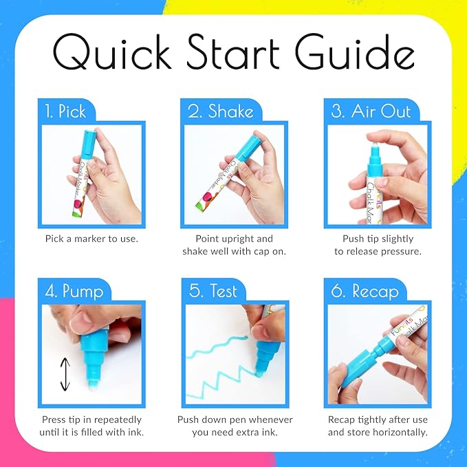 10 Extra Fine Tip Chalk Markers for Chalkboard Signs, Blackboard, Window, Labels, Bistro, Glass, Car (10 Pack, 1mm) - Wet Wipe Erasable Ink Chalkboard Markers, Liquid Chalk Pens