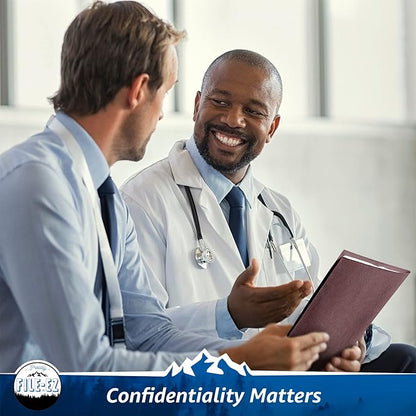 FILE-EZ Two-Pocket Folders, Dark Red Maroon Crimson Burgundy Color, 25-Pack, Textured Paper, Matte Finish, Letter Sheet Size (EZ-32559)