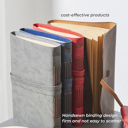 Leather Journal Notebooks for Work, A5 Size Diary, 6x8.1 Inch, Genuine Leather Journals for Writing, Vintage Style Personalized Journal, Ideal for Women and Men, Artists, Travelers, Dark Brown