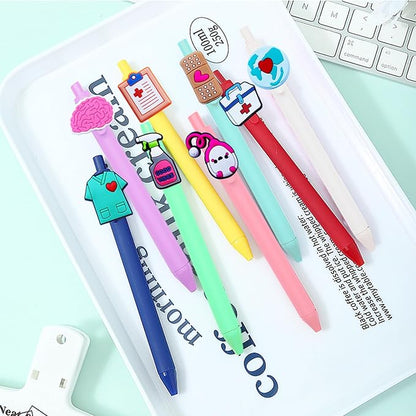 12 Pcs Nurse Pens Cute Nursing Student Essentials Pens, Include 6 replacement refills Writing Instruments for Nurses, Medical Assistants, Students, Workers Office Appreciation Gifts