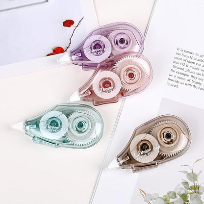 White Correction Tape, Easy To Use Applicator for Instant Corrections Wrong Writing At Any Time, For school, Office (6M/256" x 0.2",4 colors, 12pack)