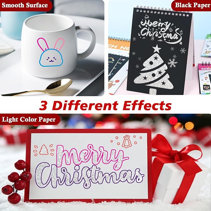 Shimmer Outline Markers Doodle Outline Pens:12 Glitter Pens Outliner Set Christmas Stocking Stuffers Tween Teen Girl Gifts Trendy Stuff Cute Arts Crafts Supplies Kids Ages 4 6 8 9 10 14 16 18 Year Old