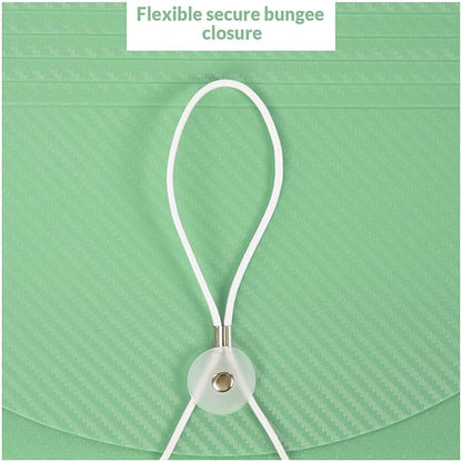 SKYDUE File Organizer, 12 Pockets Accordian File Organizer, Letter Size Expanding File Folder with Colored Tabs and Expandable Cover Portable Bill Receipt Organizer Green