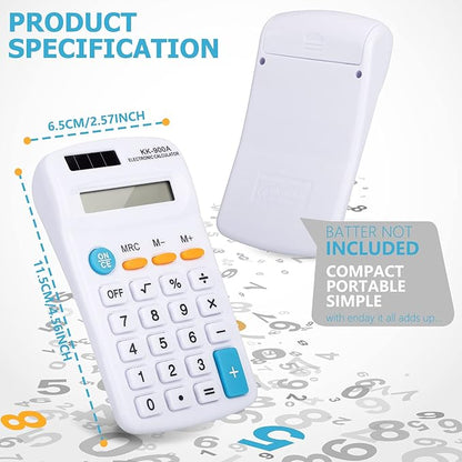 18 Pack Pocket Size Calculators Bulk 8 Digit Display Basic Calculator for Students Small Calculators Solar Battery Dual Power Calculator for School
