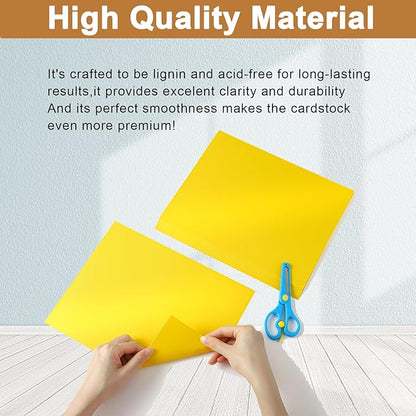 28 Sheets Shimmer Yellow Cardstock 8.5 x 11 Craft Paper, 250gsm/92lb Thick Printer Paper Card Stock for DIY Making Cards, Office, Scrapbooking, Invitations, Memos, Wedding