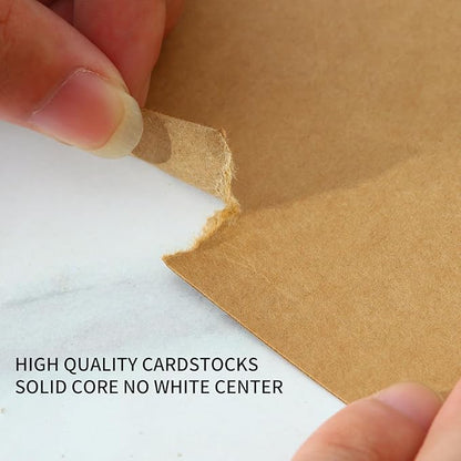 50 Pack 4x6 Kraft Cardstock Paper, Thick Index Card for Printer, 92lb/250GSM Heavyweight Blank Card, Postcards, Wedding Invitation, DIY Crafting, Greeting Card Making