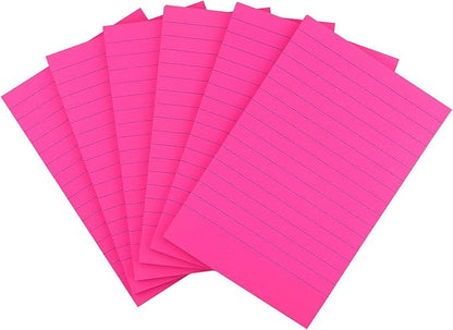 Early Buy 6 Pads Lined Sticky Notes with Lines 4x6 Self-Stick Notes Bright Color Sticky Notes, 45 Sheets/Pad (Rose Red)