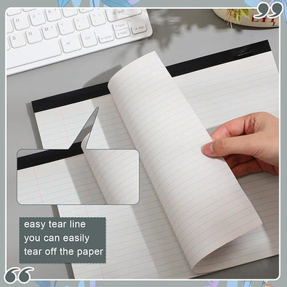 Lincia 6 Pcs 11" x 9.5" Legal Pads College Ruled Notepad Landscape Notebook Horizontal Lined Notebook 80 Gsm Assorted Colors Paper Pastel Writing Pads for School Office, 40 Sheet (Sweet Color)