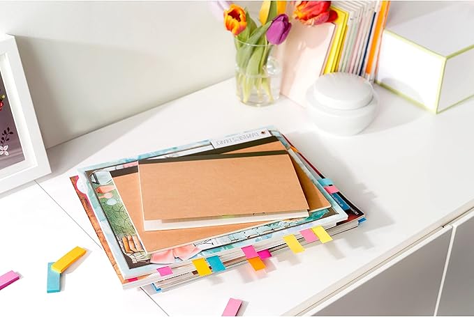 Post-it Page Markers, Assorted Colors, 1/2 in x 2 in, 50 Sheets/Pad, 5 Pads/Pack (670-5AF)