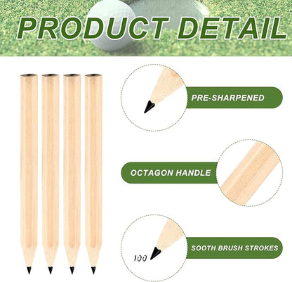 Yexiya Golf Pencils Bulk Half 2 HB 3.5 Pre Sharpened Hexagonal Yellow Wood Mini Pencils for Kids School Classroom Baby Shower Bridal Wedding Office Supplies(2000 Pcs)