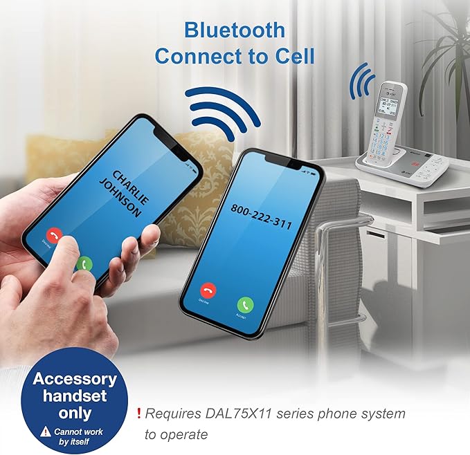 AT&T DAL75011 Accessory Handset for GL2113-x or DAL75x11 Phone System (White)