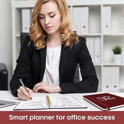 2026 Planner, Weekly and Monthly Calender Planner, Jan 2026 to Dec 2026, Hardcover 2026 Calendar Planner Book with Tabs & Inner Pocket, Office Home School Supplies for Women & Men - A5 (6.3" x 8.5"), Burgundy