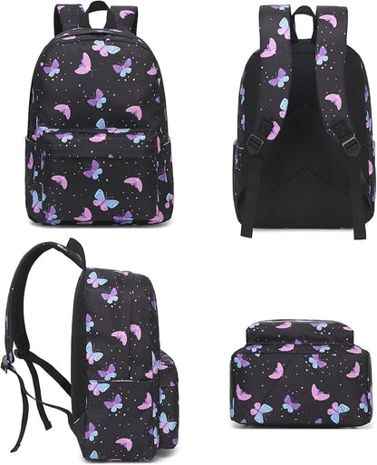 Butterfly School Backpack for Teens Girls, Womens College Bookbags Laptop Backpacks