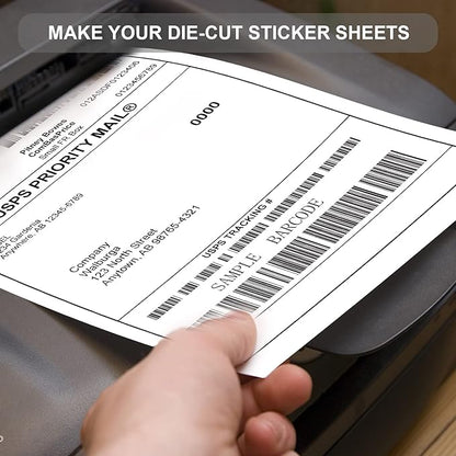 OausTect Full Page Labels 8.5 X 11 Sticker Paper for Laser & Inkjet Printer Printable Permanent Adhesive Mailing Shipping Address Label, Matte White, 100 Sheets -100 Labels (8165/5165)