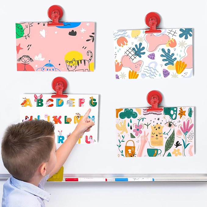 20 Pack Magnetic Clips Fridge Magnet, Refrigerator Magnets, Strong Magnets with Clips for Whiteboard, Home Office, Cruise (Light Red)