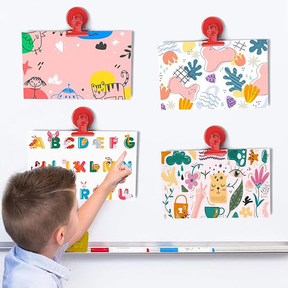 20 Pack Magnetic Clips Fridge Magnet, Refrigerator Magnets, Strong Magnets with Clips for Whiteboard, Home Office, Cruise (Light Red)