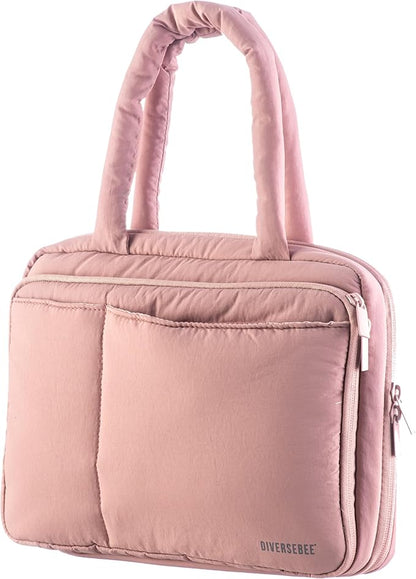 DiverseBee Large Bible Cover with Handles, Bible Carrying Case for Women, Bible Tote Bag, Book Cover, Bible Accessories Gift (Pink)