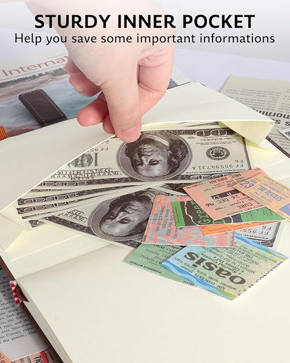 Leather Notebook Journal with Pen, A5 Lined Hardcover Notebook with Magnetic Closure, 240 Pages Daily Journal for Men Women, Ruled Journal Notebooks for Work, Writing, Note Taking - Brown