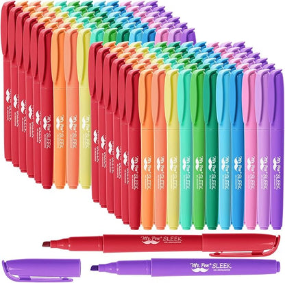 Mr. Pen- Highlighter Set, 144Pack, Pastel Highlighters Chisel Tip, Bulk Highlighters Assorted Colors, Colored Highlighters Bulk, Highlighters No Bleed, Colorful Highlighters Pastel, Highlighter Pens