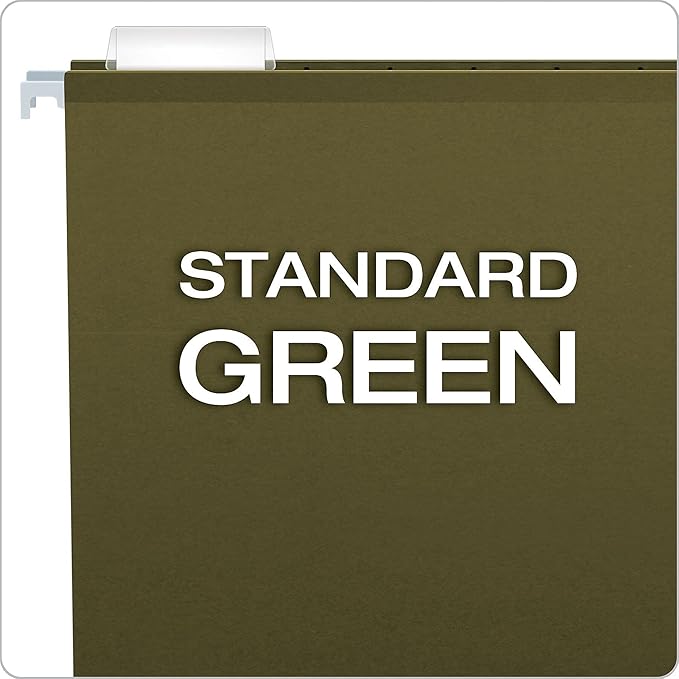 Pendaflex 04152X3 Extra Capacity Reinforced Hanging File Folders, 3", Letter Size, Standard green, 1/5 Cut, 25/BX (4152x3)