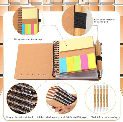 Jetec 25 Sets Bulk Employee Appreciation Gifts Bulk Inspirational Spiral Notebook with Note Ballpoint Pen Thank You Gifts for Volunteer Social Worker Nurse Staff Coworker Students (Team)