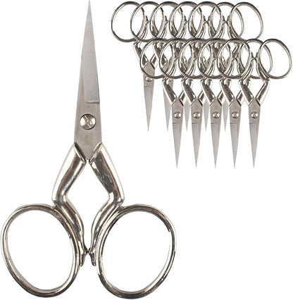 JubileeYarn Leg Shaped Cast Embroidery Craft Scissors - Silver - 10 Scissors