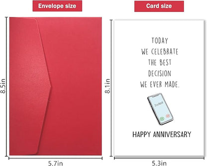 Funny Met Online Dating Anniversary Card, Swipe Dating Card for Boyfriend Girlfriend, Anniversary Card for Him Her, Internet Dating Card, Celebrate The Best We Decision We Ever Made