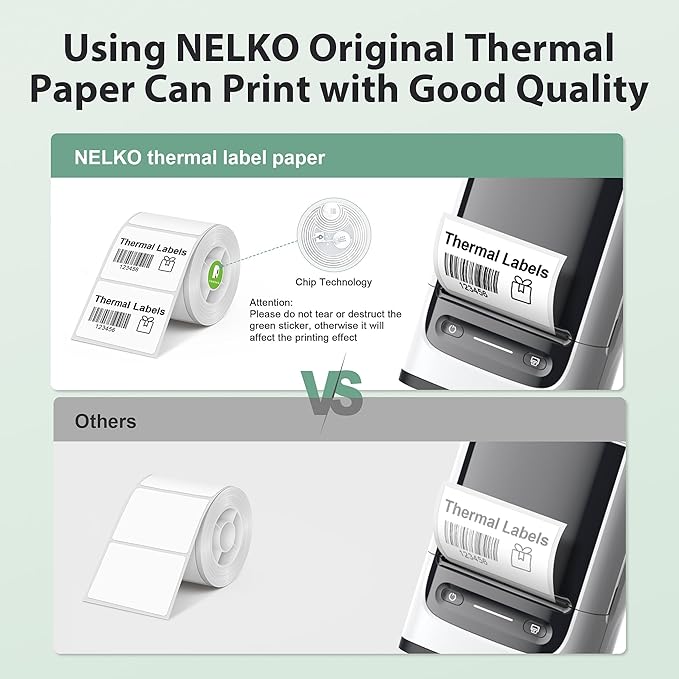 Thermal Labels for Nelko PM220 Label Maker, 2'' x 1.18'' (50x30mm) Thermal Sticker Label, Waterproof, Multi-Purpose Label Tape, 6 Roll of 230 Self-Adhesive Thermal Paper (White)