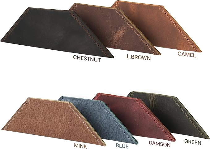 Londo Genuine Leather Handmade Bookmark (Set of 2) (Triangle, Blue)