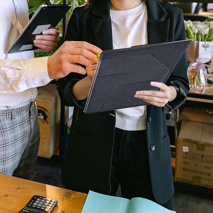 Padfolio Folder with Clipboard,Portfolios Organizer Clipboards with Storage Clipboard Writing Pad PU Leather Conference Document Organizer with Business Card Holder,Running Horse