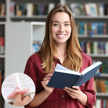 Thumb Page Holder for Reading 2Pack, Energy Pattern Thumb Bookmark, Book Opener Holder, Book Finger Page Holder, Book Accessories for Reading Lovers(Brown and Pinkish Pink）