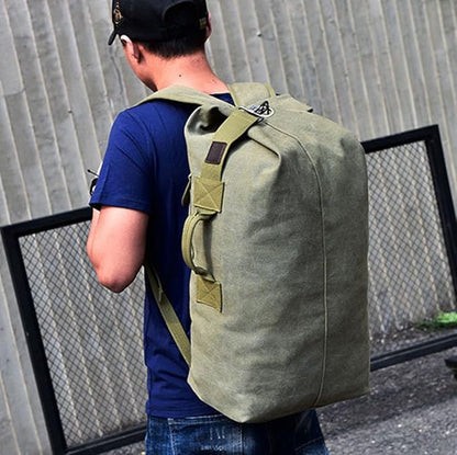 Military Duffel Bag Top Load Double Strap Canvas Backpack Army Travel