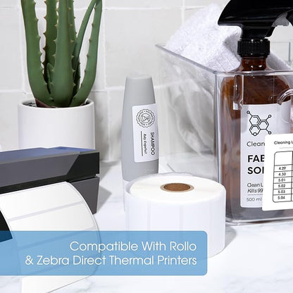 Spartan Industrial - 2.25" X 1.25” Direct Thermal Labels, Perforated Barcode Address Labels, Compatible with Rollo & Zebra Desktop Printers - 10 Rolls, 1000/Roll