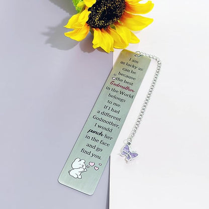 Godmother Bookmarks Mothers Day Gift Bookmarker Appreciate Birthday Present Women Retirement Appreciate The Best Godmother in The World Family Love Keepsakes Christmas Thanksgiving Book Accessory