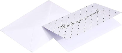 Amazon Basics Thank You Cards and Envelopes, 48 Count, Polka Dot and Stripe