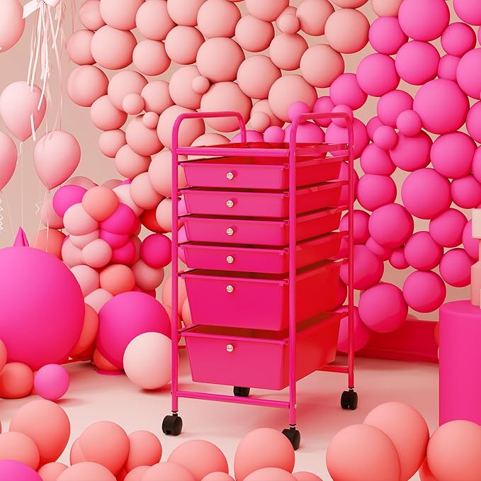 ARLIME 6-Drawer Rolling Storage Cart, Multifunctional Storage Organizer Cart with Wheels, Mobile Utility Cart for Home Office Garage Tools