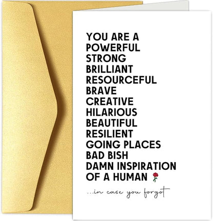 Chenive Funny Encouragement Card for Women, Affirmation Card, Motivational Card, New Job Card, Promotion Card, You Are An Inspiration of A Human In Case You Forgot JCCNB253