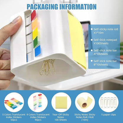 5-in-1 Note Box Refill - Self-Adhesive Notebook with Color Index Label - for consumables Filling Inside The Desktop Note Holder