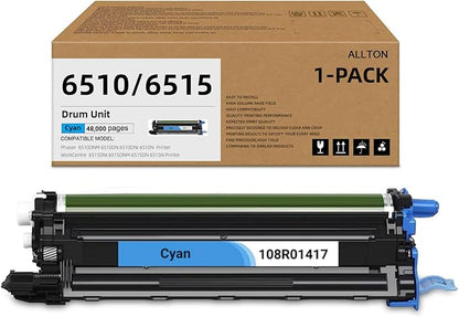 6510 6515 Drum Unit 108R01417 Cyan Drum Unit Replacement for Xerox Phaser 6510 WorkCentre 6515 Printers(1 Pack)