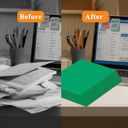 25Pcs Green Folders, Folders with Pockets, 2 Pocket Folders, Folders with Pockets Bulk, Holds 100 Sheets (50 per Pocket), Assorted Colors, Office Or School, pmy015