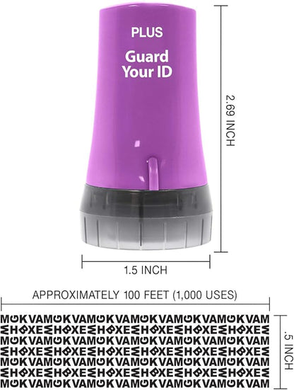 Identity Theft Protection Roller 3-Pack Advanced 2.0 Security Stamp by Guard Your ID (Regular 3-Piece, Purple)